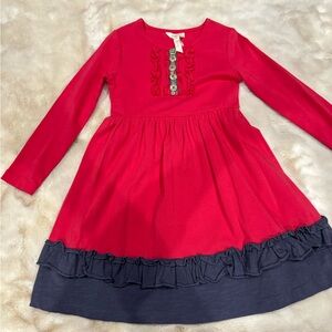 Matilda Jane Red Dress with Black Ruffle Hem